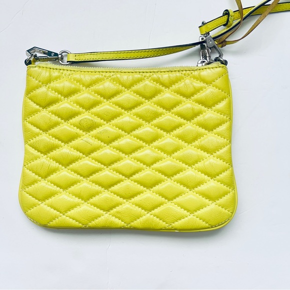 Rebecca Minkoff Love Kerry Quilted Leather Crossbody Bag Bright Yellow Casual - Picture 6 of 13